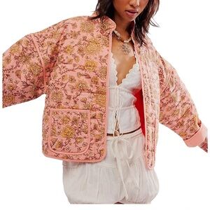 Free People- Chloe Floral Quilted Jacket size medium